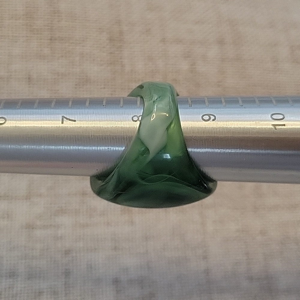 JADE GREEN SWIRL CONTOURED STATEMENT RING - Picture 10 of 10